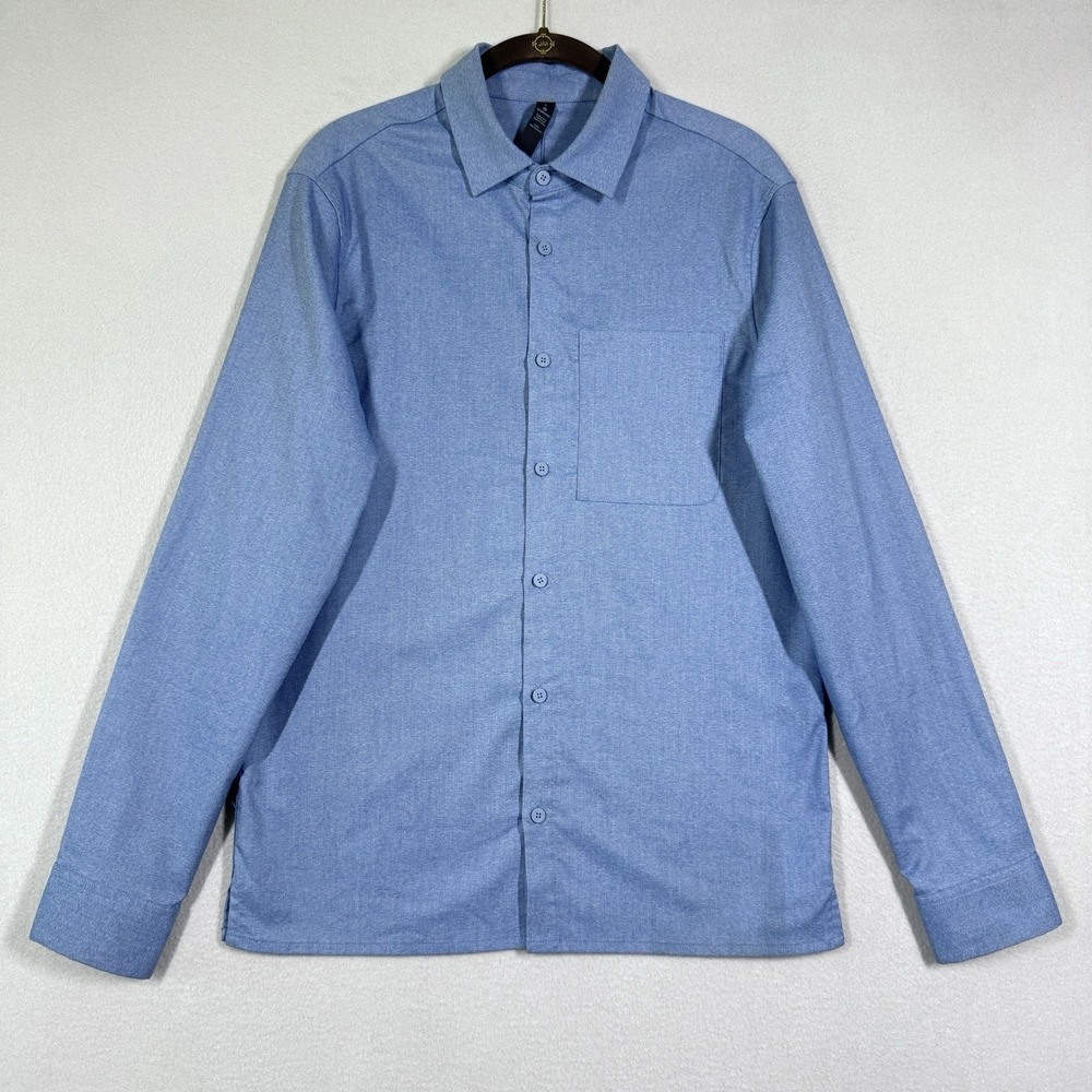 Lululemon Commission Shirt Mens Small Long Sleeve‎ Button Up Blue Career Office